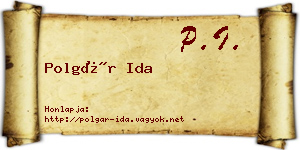 Polgár Ida névjegykártya